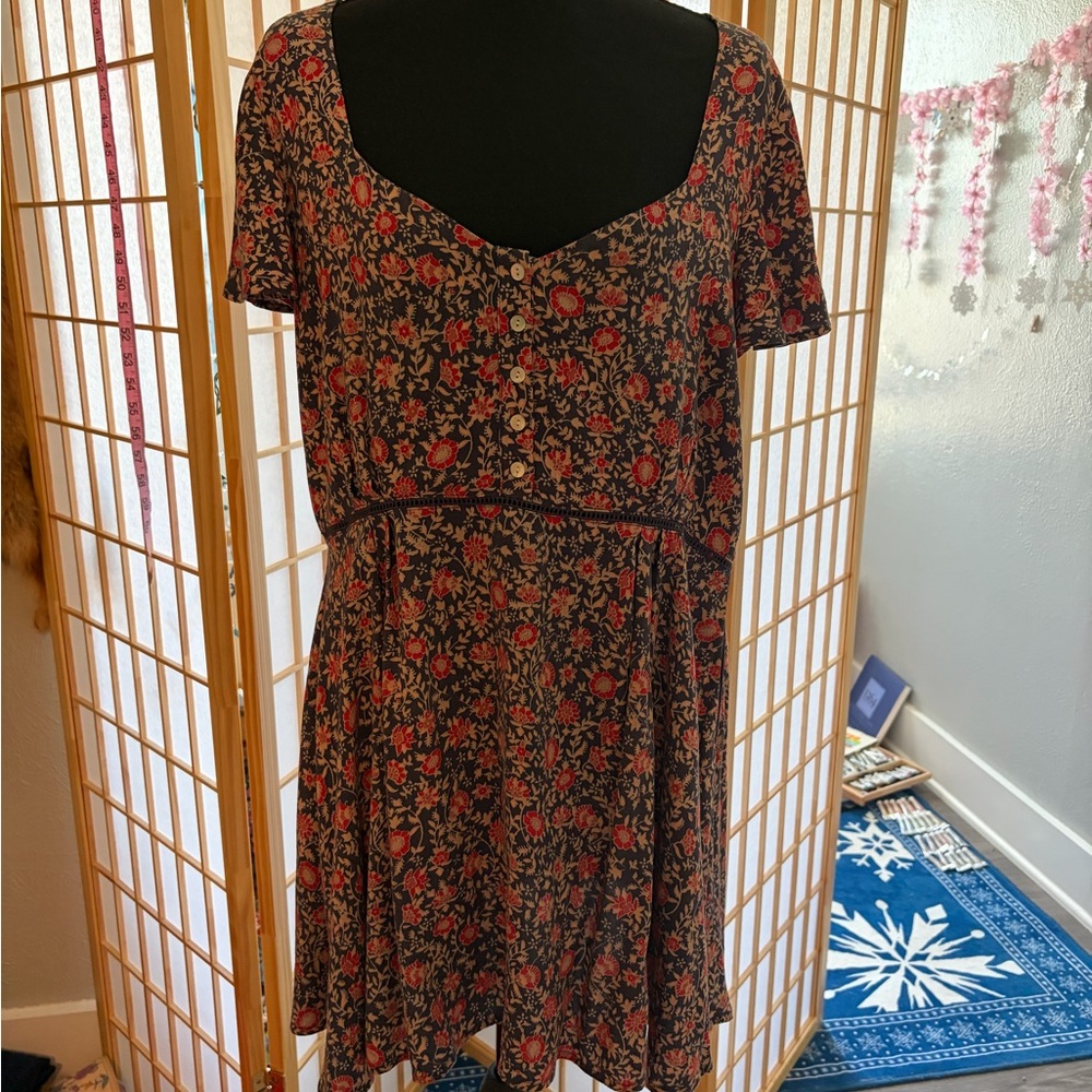 Spell jasmine Mini Dress with Red Floral Print